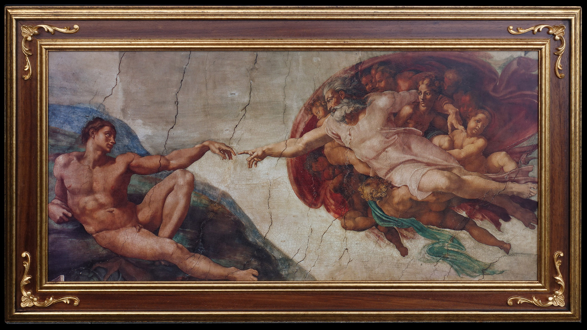 世界の名画 複製画 『アダムの創造』ミケランジェロ天井画 [457-MP0002 