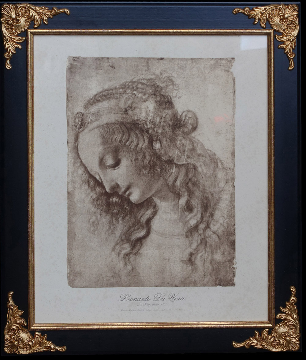 世界の名画 複製画 『女性の頭部』レオナルド・ダ・ヴィンチ [457 