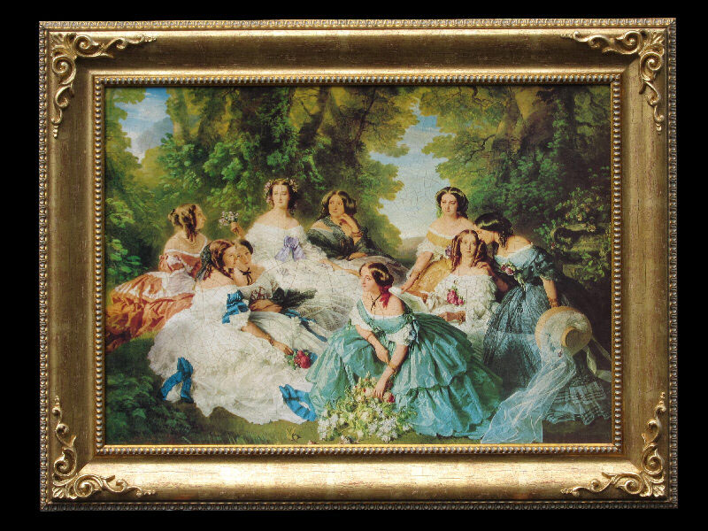 世界の名画 複製画 『ウージェニー皇妃と女官たち』 ウィンターハルター 67x87cm