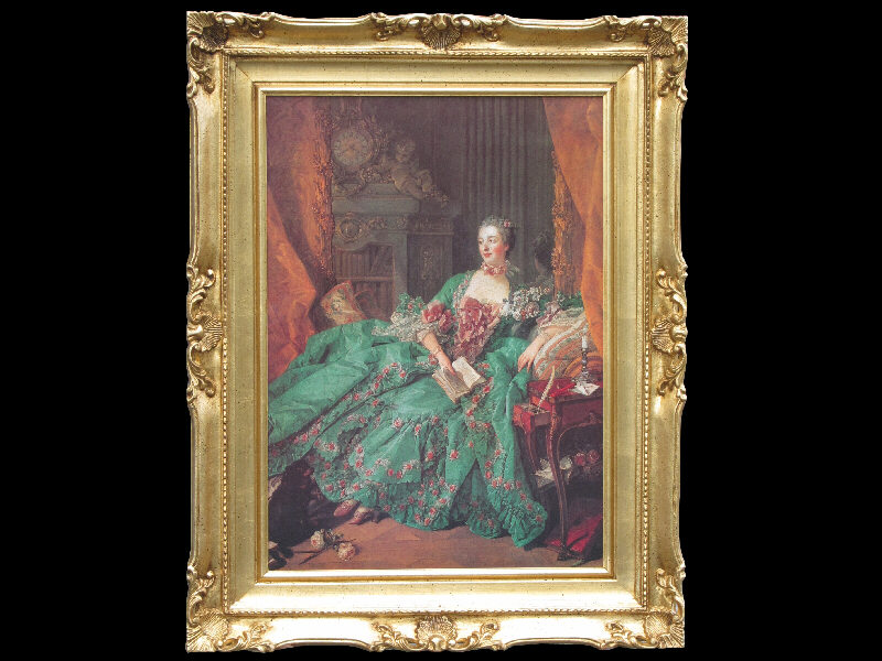 世界の名画 複製画 『ポンパドール侯爵夫人』ブーシェ 92x72cm ロココ額