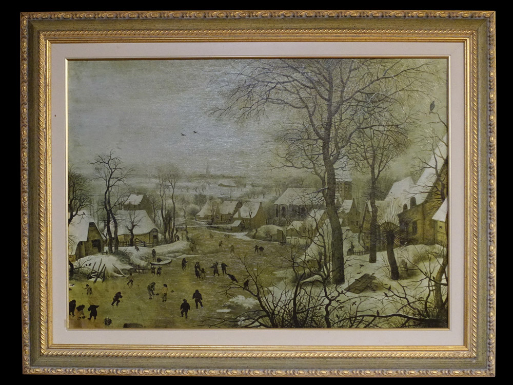 世界の名画 複製画 ピーター・ブリューゲル 「鳥の罠のある冬の風景」