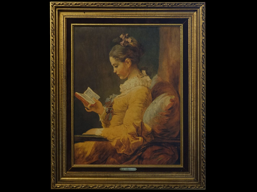 ヴィンテージ 世界の名画 複製画 フラゴナール「読書する娘」