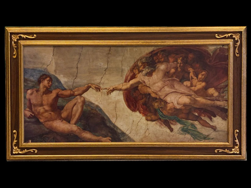 世界の名画 複製画 『アダムの創造』ミケランジェロ天井画