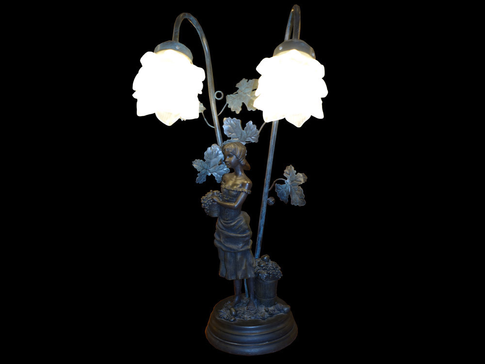 ブロンズ風 テーブルランプ 2灯