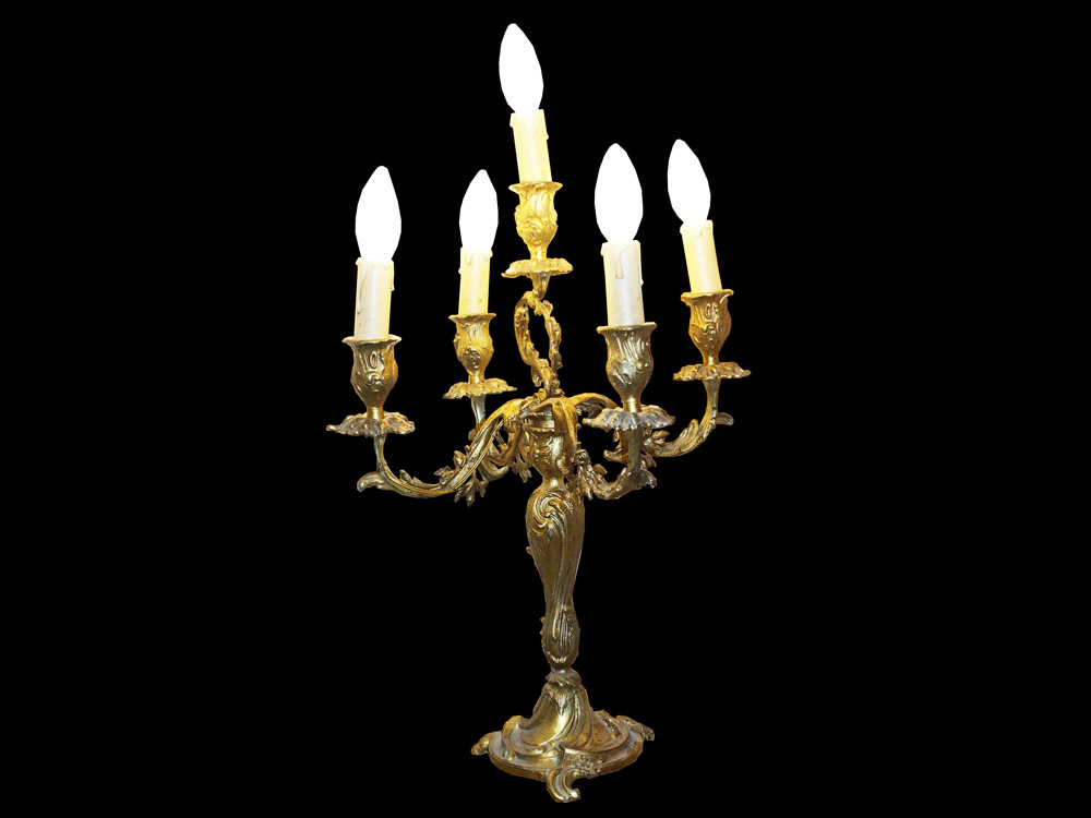 フランスアンティーク ルイ15世様式 キャンドルランプ 1920年頃