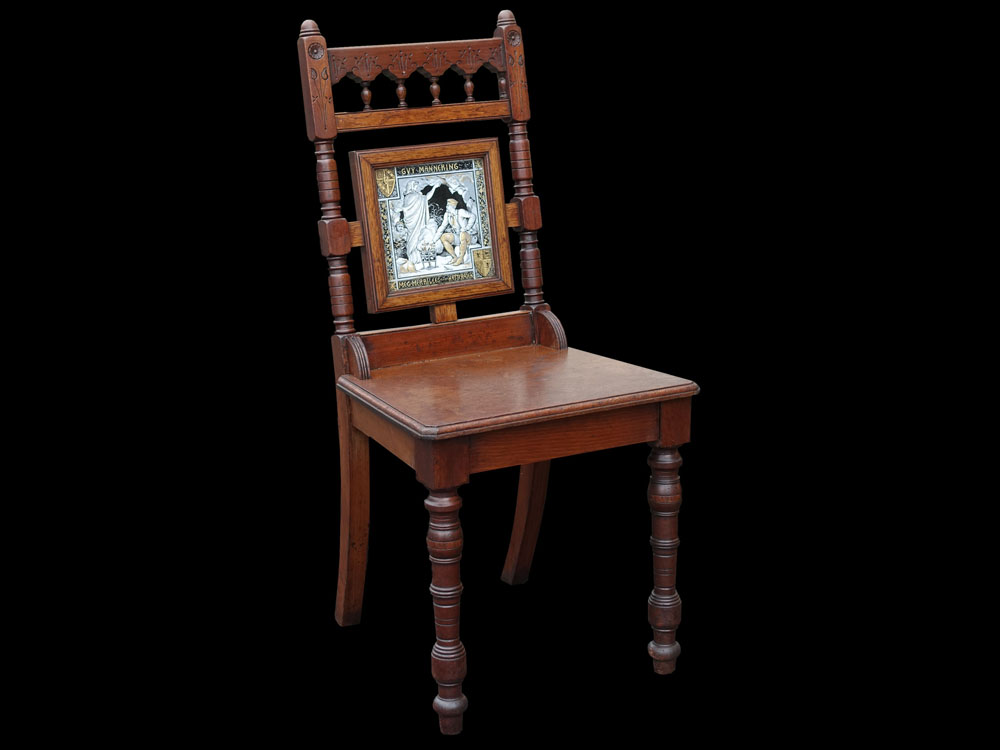 Sold! 英国アンティーク チェア ミントン・タイル入り Guy Mannering Sold! 英国アンティーク チェア ミントン・タイル入り Guy Mannering