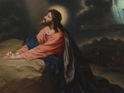 アンティーク陶板画(Plaque) ＫＰＭ窯 イエス・キリスト 「ゲッセマネの祈り」
